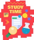 Study time at school subject educate lesson vector