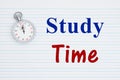 Study Time text with a stopwatch Royalty Free Stock Photo