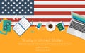 Study in United States concept for your web. Royalty Free Stock Photo