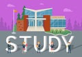 Study in Upper School Flat Style Vector Concept