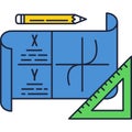 Study vector school math geometry flat icon