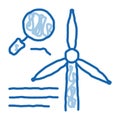 study of windmill doodle icon hand drawn illustration