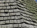 A study of a wooden slated roof Royalty Free Stock Photo