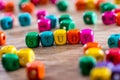 Study Word In Wooden Cube