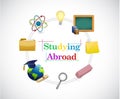 studying abroad circle of education Royalty Free Stock Photo