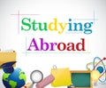 studying abroad education icons