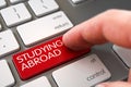 Studying Abroad - Keyboard Key Concept. 3D. Royalty Free Stock Photo