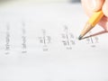 Math and Algebra Homework preparation Royalty Free Stock Photo