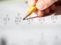 Math and Algebra Homework preparation Royalty Free Stock Photo