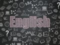 Studying concept: English on School board background