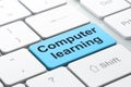 Studying concept: Computer Learning on computer keyboard background Royalty Free Stock Photo