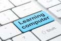 Studying concept: Learning Computer on computer keyboard background Royalty Free Stock Photo