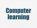 Studying concept: Computer Learning on wall background Royalty Free Stock Photo