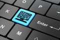 Studying concept: Computer Pc on computer keyboard background Royalty Free Stock Photo