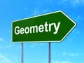 Studying concept: Geometry on road sign background