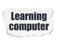 Studying concept: Learning Computer on Torn Paper background Royalty Free Stock Photo