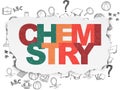 Studying concept: Chemistry on Torn Paper background