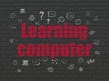 Studying concept: Learning Computer on wall background Royalty Free Stock Photo