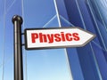 Studying concept: sign Physics on Building background