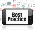 Studying concept: Smartphone with Best Practice on display Royalty Free Stock Photo
