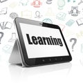 Studying concept: Tablet Computer with Learning on display Royalty Free Stock Photo