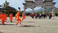 Studying the monks of Kung Fu in the antique buildings of Shaolin Temple