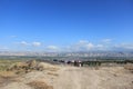 Studying outdoors, field trip, class outside, Beit She'an in Israel Royalty Free Stock Photo