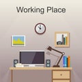Studying place or working place illustration.