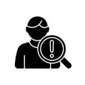 Studying risk factors black glyph icon Royalty Free Stock Photo