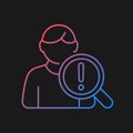 Studying risk factors gradient vector icon for dark theme Royalty Free Stock Photo