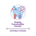 Studying transmissibility potential concept icon Royalty Free Stock Photo