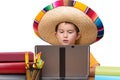 Studying Young Mexican Boy Royalty Free Stock Photo