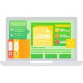 Stuff icon file information uploading flat vector