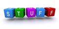 Stuff word block on white