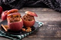 Stuffed apples baked with nuts