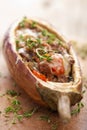 Stuffed aubergine with meat and vegetables Royalty Free Stock Photo