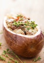 Stuffed aubergine with meat and vegetables Royalty Free Stock Photo