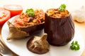 Stuffed aubergines