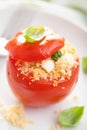 Stuffed baked tomato with couscous and feta Royalty Free Stock Photo