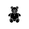 Stuffed bear black glyph icon