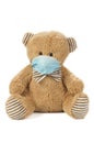 Stuffed bear in madical mask