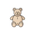 Stuffed bear RGB color icon Royalty Free Stock Photo