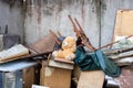 Stuffed bear toy thrown into a landfill Royalty Free Stock Photo