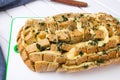 Stuffed bread with cheese Royalty Free Stock Photo