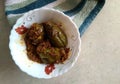 Stuffed Brinjal Indian Dish Baingan Bharwan.Indian, Maharashtrian side dish or appetizer Bharli Vangi, stuffed Eggplants, Crispy b