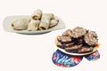 stuffed carnival treats and chocolate salami Royalty Free Stock Photo