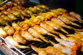 Stuffed chicken wings on barbeque Royalty Free Stock Photo