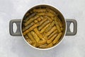 Stuffed collard greens with boiled leaves, traditonal turkish black sea region food, sarma, dolma. (Selective Focus)