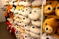Stuffed dogs for sale in a store