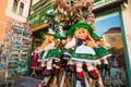 Stuffed dolls wearing dirndls in a souvenir shop in Mondsee, Austria